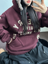 SHOULDER ARM PRINTING TATTOO PATCH CHERRY HOODIE🍒🩵🤍3COLOR