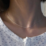 [925silver] Glitter snake necklace