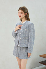 CHERISH TWEED JACKET / SKY BLUE