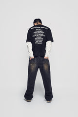 24FW ダブルレイヤーワッフルロングスリーブ ブラック