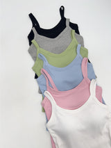 Ribbed U-neck Bra Top Sleeveless