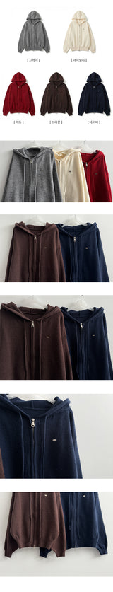 Flo Pendant Loose Fit Knit Hooded Zip-Up