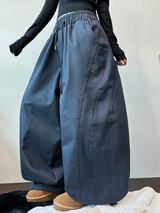 オーバーバルーンカーブデニムロングパンツ🖤💙2カラー