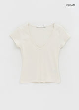 [MADE] Dutsbi Deep V-Neck Short Sleeve Top