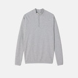 マッスルフィットリブドハーフジップアップニット