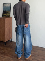 Snap Henley Long Sleeve T-Shirt (3color) (No.1010)