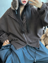 テディフリースルーズジップアップ🤍💙🤎3カラー