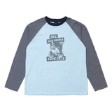 NICE PEOPLE LOVE CATS RAGLAN LONG SLEEVE - SKY BLUE