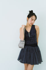FLOWER EYELET LACE UP TOP