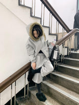 ソフトファー ジップアップ フーディー