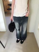 ハンツキャットウォッシュブーツカットデニムパンツ