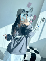 ラグランスリーストライプカラースウェットシャツ🖤🩶🤍 - 3 カラーズ