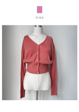  Page slim fit shibori V-neck knit cardigan (6 colors)