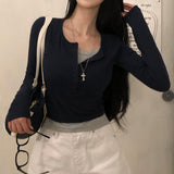 [BELLIDE MADE] マイルドUネックレイヤードTシャツ