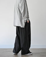 DRW D-RING ONE TUCK BALLOON PANTS BK 