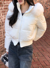#Winter 2WAYファーフードクロップパディング (3color)