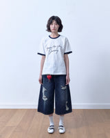 26SS★ ダメージクロップバミューダデニム