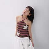 CONFUN 25SS original patch texture striped beaded halter strap