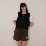 Black Tweed Button Vest