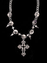 gothic skull cross necklace