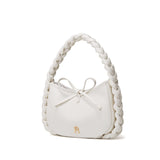 “BURANO” Bow Woven Crescent Bag