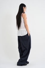 Lace gauze frill sleeveless