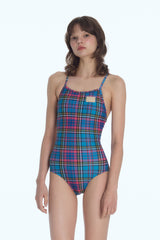 [Preppy Check_blue] One Piece Swimsuit