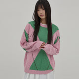 Big Argyle Boucle Knit