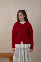 SUGAR POMPOM RIBBON CARDIGAN