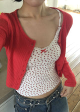 RIB U-NECK CARDIGAN
