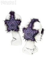 Handmade Crochet Star Shape Ear Muffs, Winter Warm Ear Covers with Soft Fluffy Lining