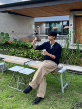 ソリスヘンリーネック長袖ニットTシャツ (4 Colors)