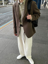 Pintuck cotton pants