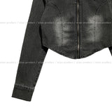 ベトウォッシングカットクロップデニムセット ジャケット