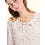 [GirlyFancyClub] Charming Floral * Comfortable Brushed Home Wear Small Floral Cardigan for Outdoor Wear