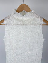 FLOWER LACE HALF-NECK SLEEVELESS (3C)