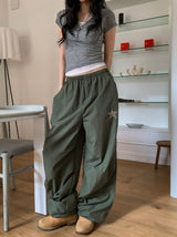 Star Patch Parachute Nylon Pants