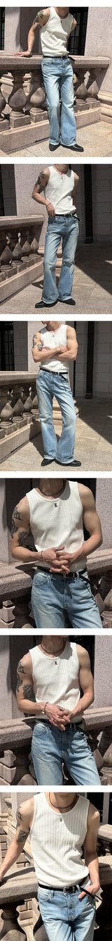 [S/S] High ribbed logo sleeveless(6color)