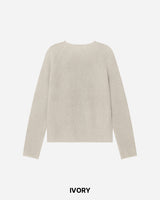 Beat Henley-Neck Crop Knit