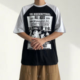 Tro Raglan Color Block Boxy Fit Short Sleeve T-shirt (3 Colors)