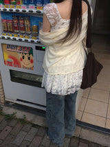 ムティ フラワー リボン レース ミニ ワンピース