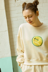 テニスボールソフトクリームクロップドスウェットシャツ [For women]