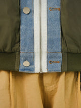 HD Denim Collar Bomber Jacket