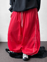 Girlish Mesh Track Bermuda Piping Pants 3color