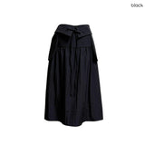 (2color) Flap Shirt Collar Flare Skirt