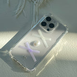 [made]white&lavender ver ribbon resin phonecase