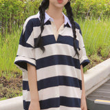 ペッパーストライプボックスカラーTシャツ