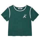 GRAPHIC RINGER T-SHIRT - GREEN   