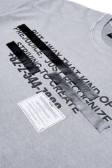 BBD 隠しスローガン ピグメント Tシャツ (グレー)