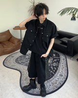 Rual Side Henley Neck Ringer Tee